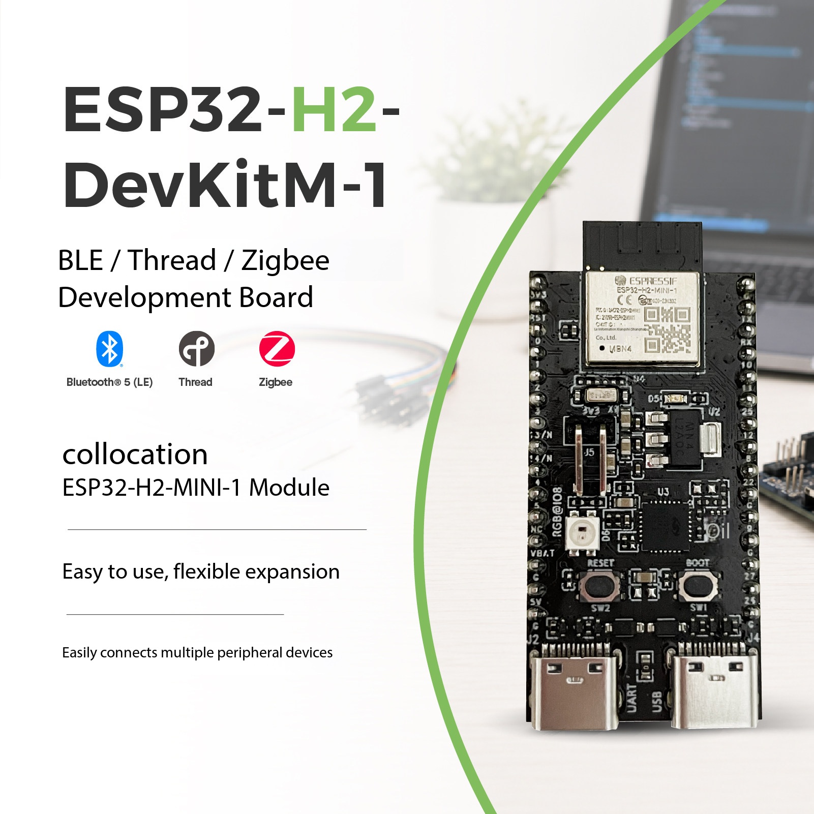Esp32 H2 - Espressif ESP32-H2-DevKitM-1 802.15.4 Płytka RISC-V Thread