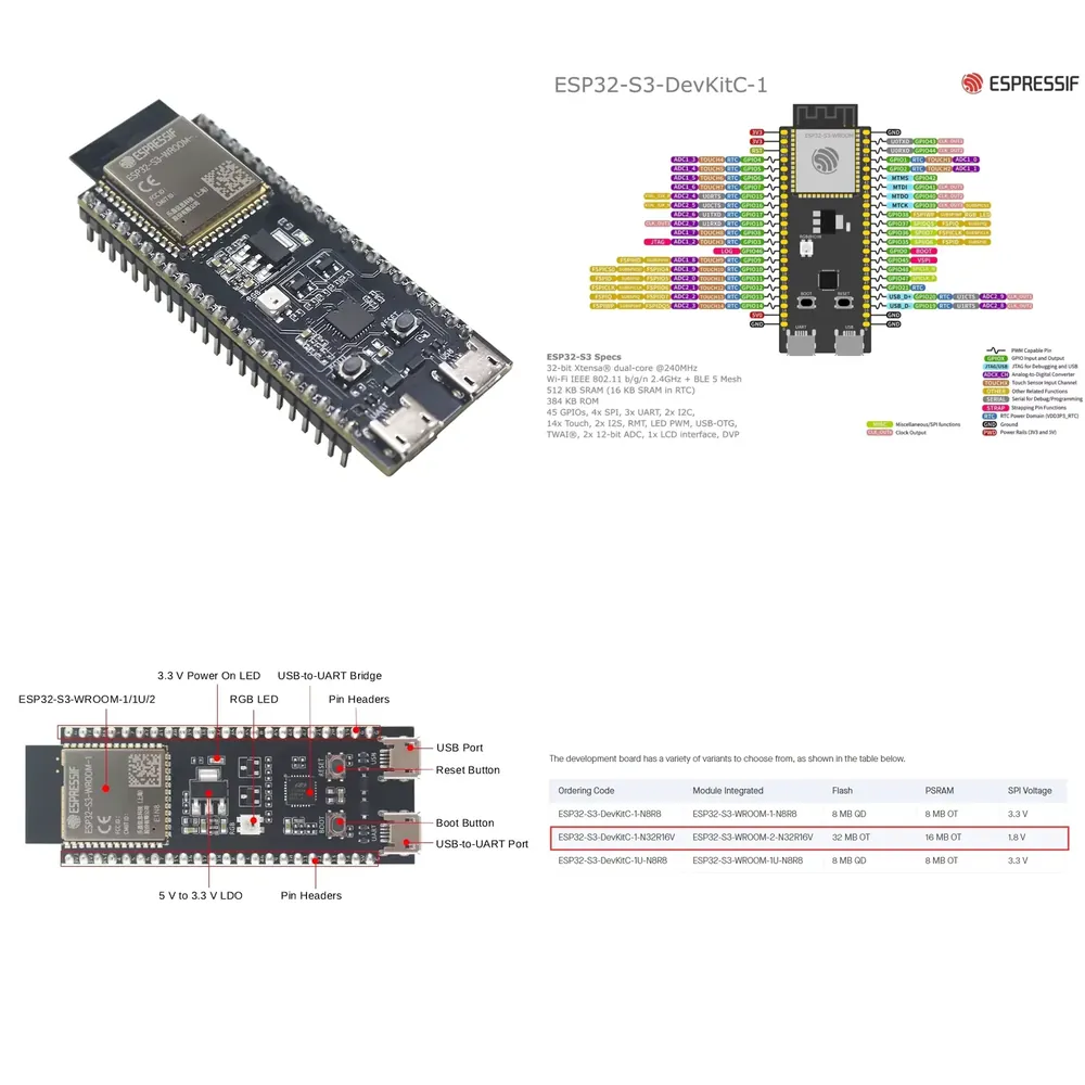 Esp32 Development Board - Płytka rozwojowa Espressif ESP32-S3-DevKitC-1, wyposażona w